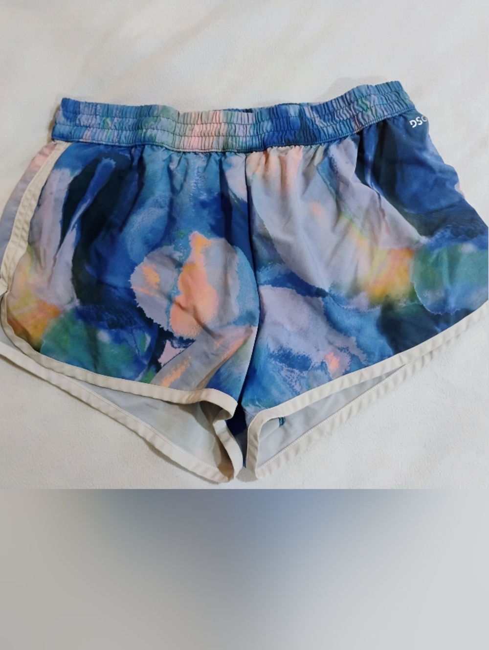 DSG Multicolor Watercolor Athletic Shorts with White Trim